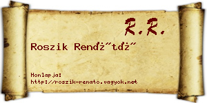 Roszik Renátó névjegykártya