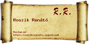 Roszik Renátó névjegykártya