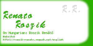 renato roszik business card